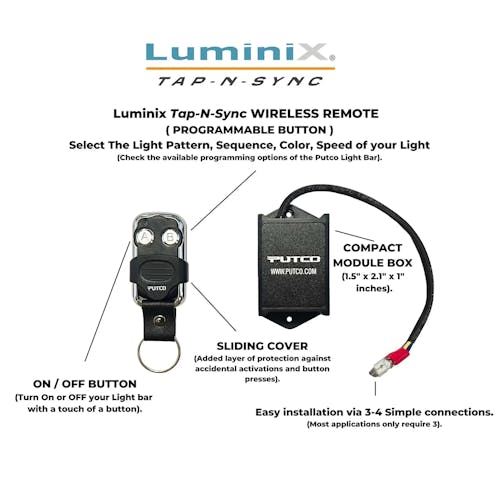Putco 93020 Wireless Remote Kit compatible with Blades, Luminix 